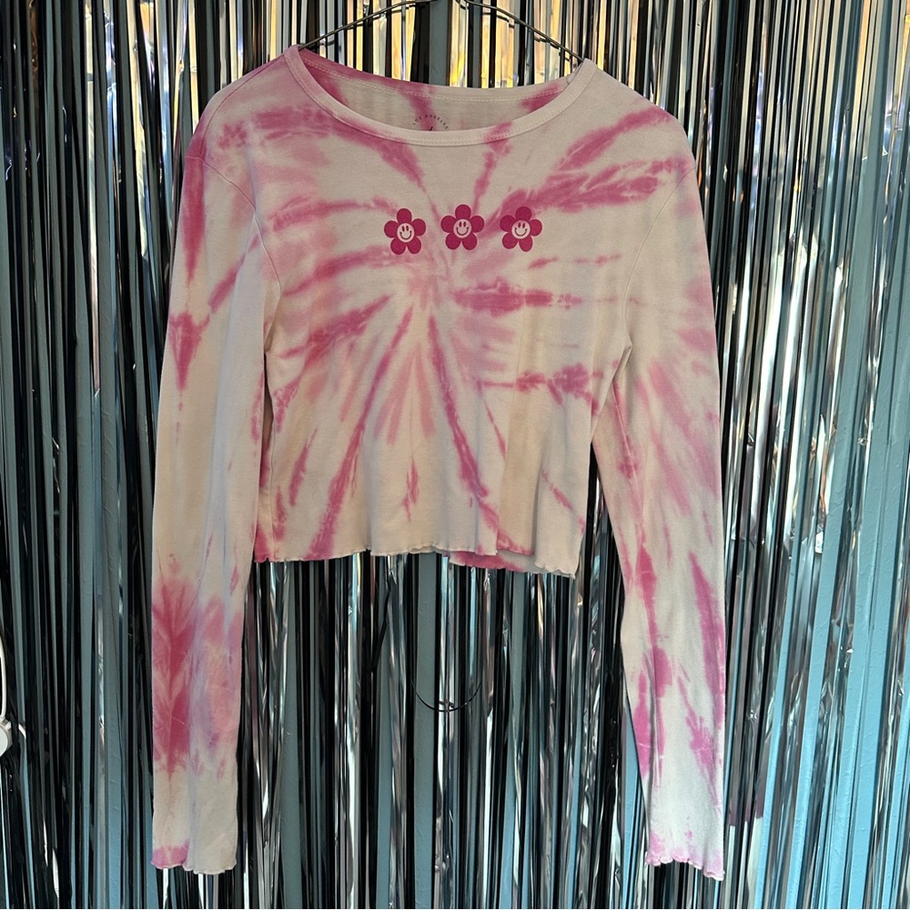 PacSun Happy Flower Pink Tie Diy Shirt
